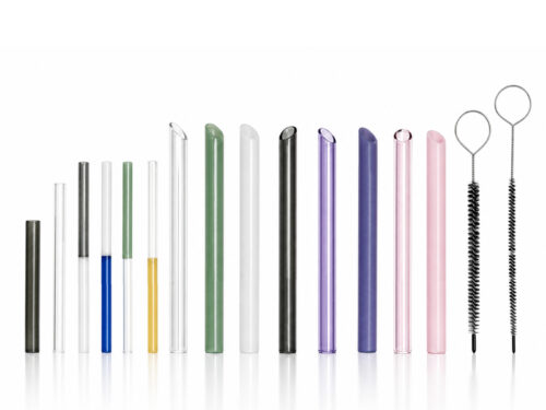 Glass straws made from durable borosilicate glass – mix and match 12 – 21 cm straight drinking straws