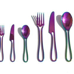 Flatware set 8 pieces small, big cutlery, fish knife espresso spoon