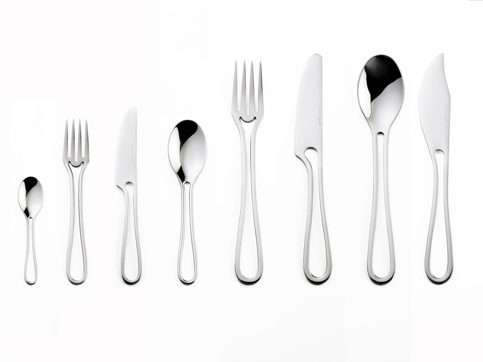 hver Evaluering Gepard 8 pieces flatware set small and big cutlery, fish knife + espresso spoon