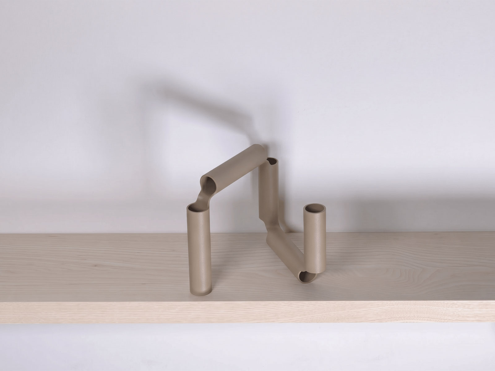 Candle holder — minimal, formed from a single 3D laser cut steel tube