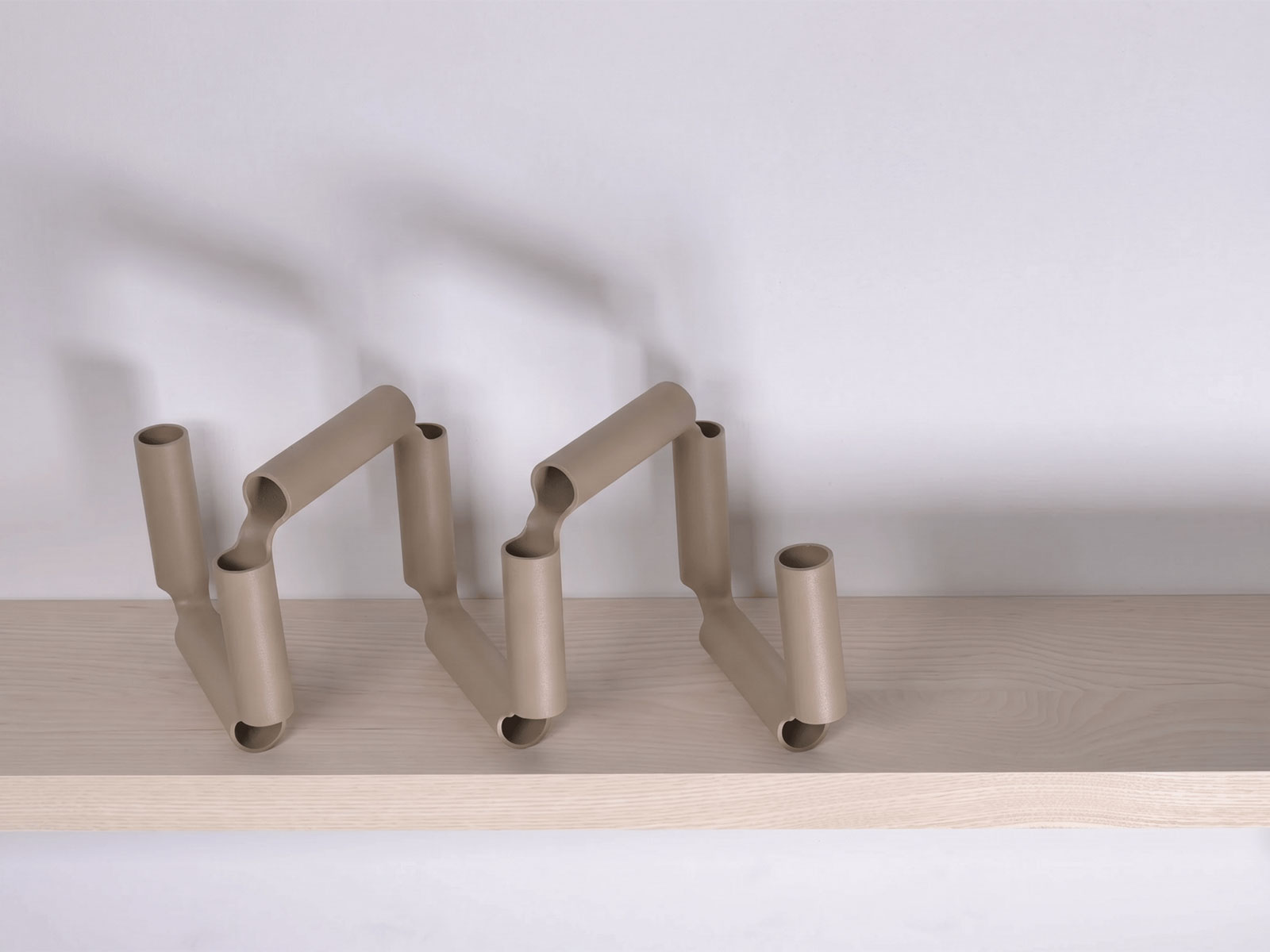 Candle holder — minimal, formed from a single 3D laser cut steel tube