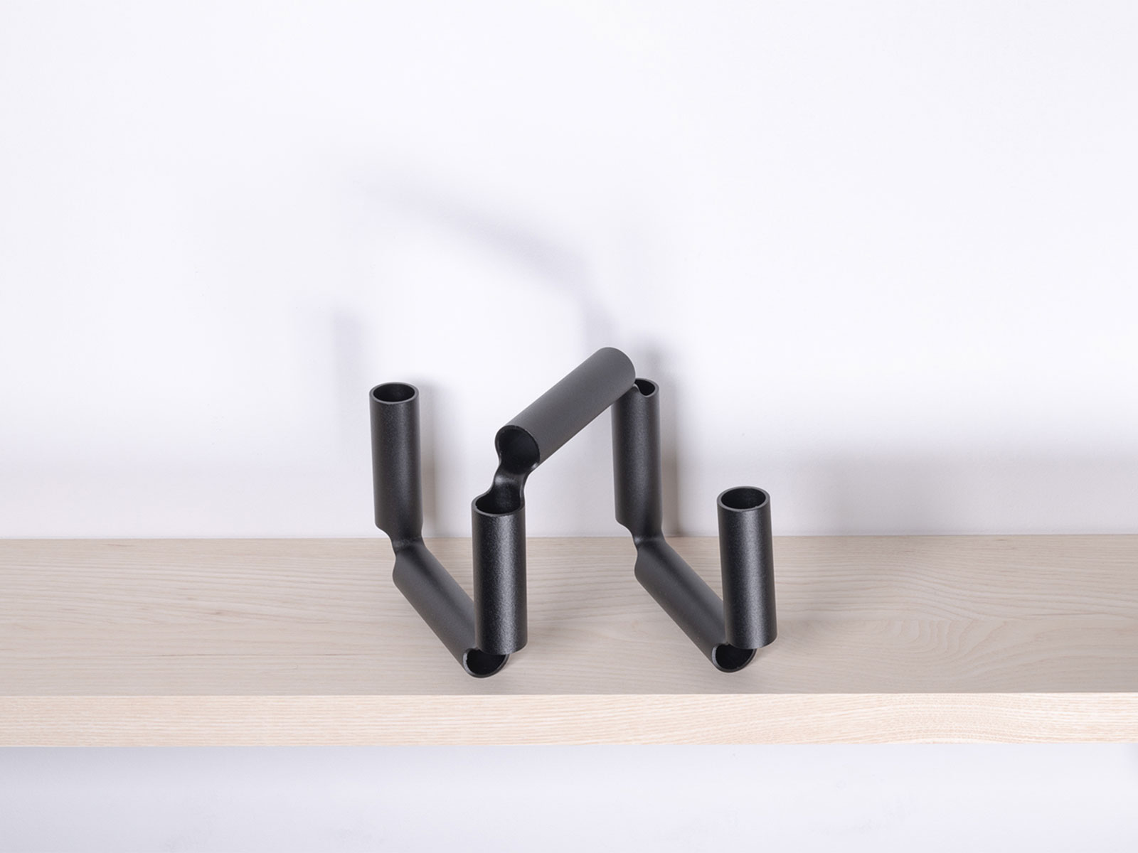 Candle holder — minimal, formed from a single 3D laser cut steel tube