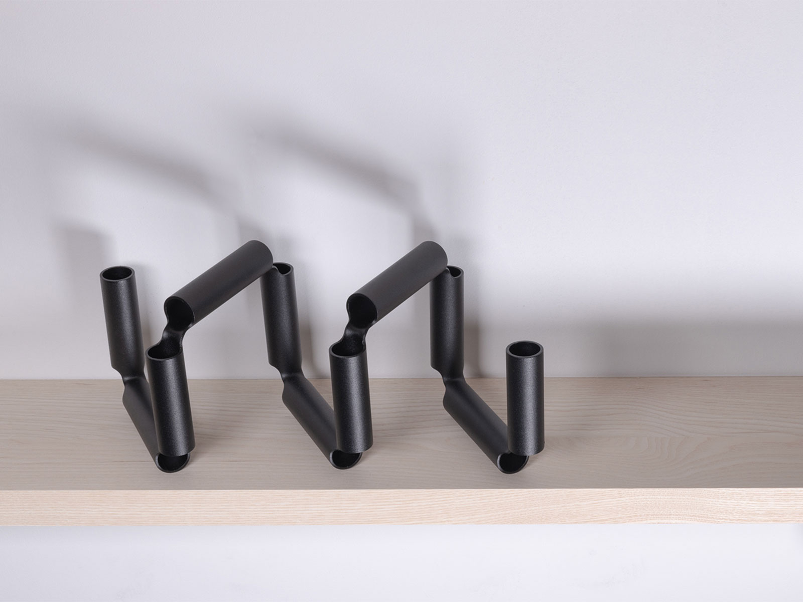 Candle holder — minimal, formed from a single 3D laser cut steel tube